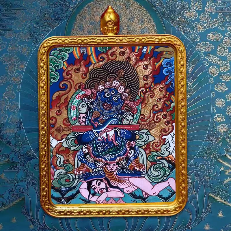 Tibetan Daming King Bodhisattva Thangka Pendant